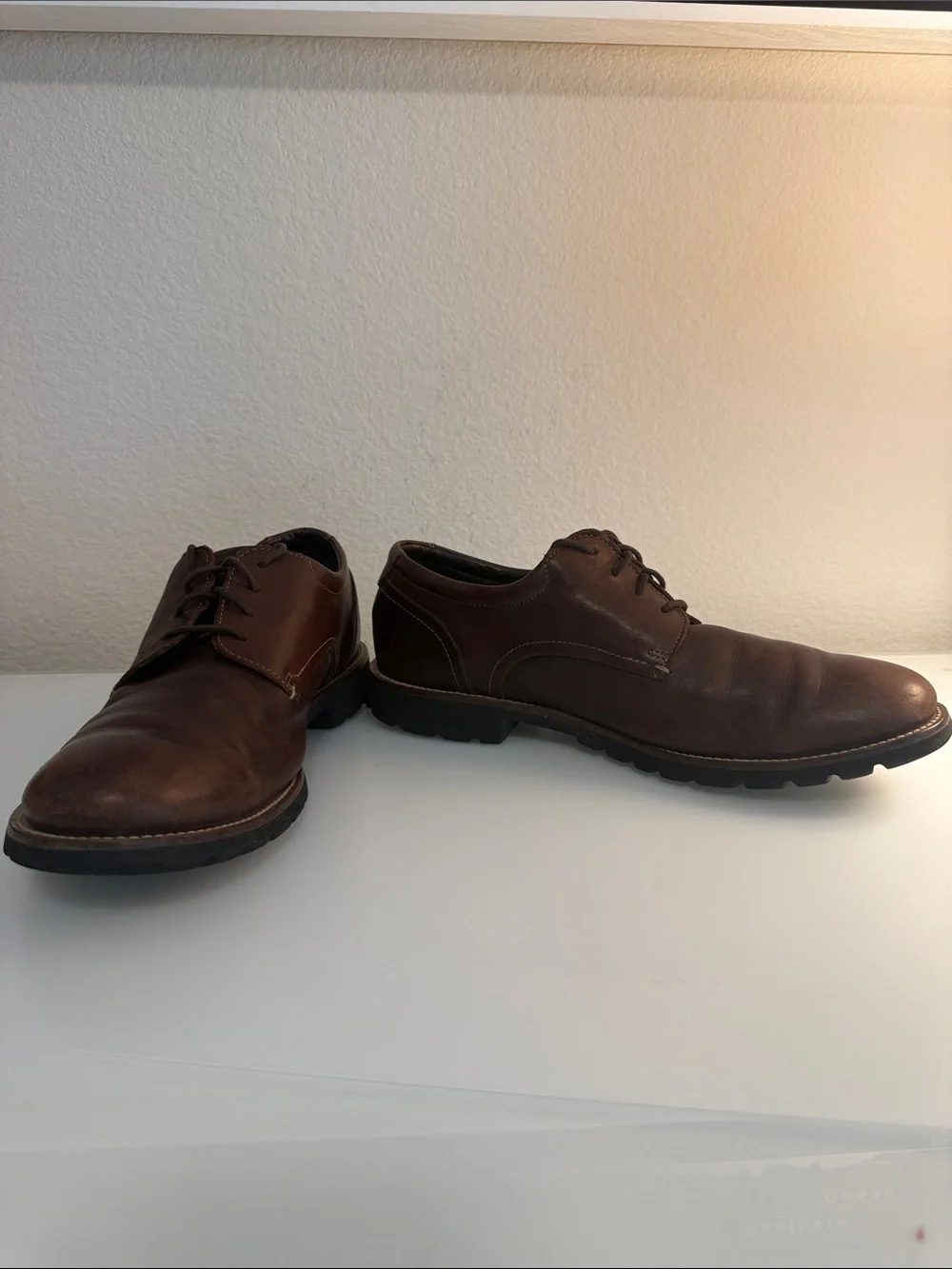 Rockport Men’s Brown Leather Adiprene Derby Shoes Size 10